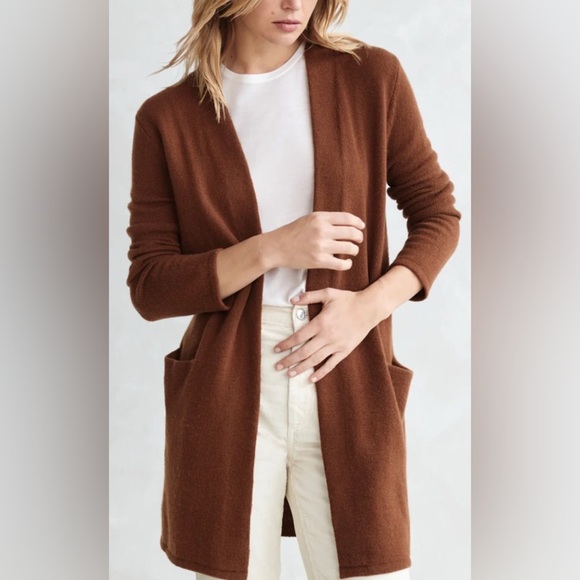 Jenni Kayne Cashmere Open Cardigan Brown Size XS - Picture 1 of 7